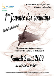 Journée des écrivains à Jard-sur-Mer le samedi 2 mai 