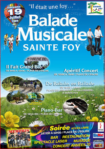 Sainte-Foy : balade musicale dimanche 19 juillet  de 10h30 à 17h30