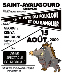 Saint-Avaugourd-des-Landes:36 ème fête du Folklore et du Sanglier le samedi 15 août 