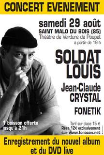 Saint-Malo-du-Bois: Jean Claude Crystal, Soldat Louis au Théâtre de verdure samedi 29 août à 19h00   