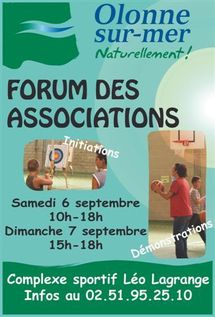 Olonne-sur-Mer: forum des associations samedi 5 et dimanche 6 septembre