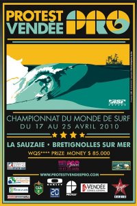 Brétignolles-sur-Mer: Protest Vendée Pro 2010 la Coupe de France de Surf, initialement prévue les 17 et 18 avril 2010, est annulée.