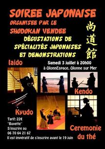 Olonne-sur-Mer: soirée japonaise organisée par le Shodokan Vendée le samedi 3 juillet