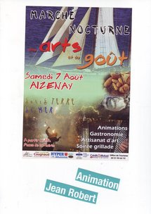 Aizenay: Marché nocturne des arts et du goût samedi 7 août à 18h00