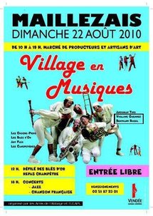 Maillezais: "village en musique"  dimanche 22 août de 18h00 à 22h00