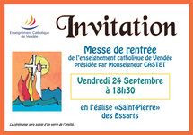 Les Essarts: Messe de Rentrée de l’Enseignement Catholique le vendredi 24 septembre à 18h30