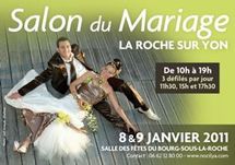 La Roche-sur-Yon: salon du mariage les 8 et 9 janvier à la Salle des Fêtes du Bourg du 10h00 à 19h00