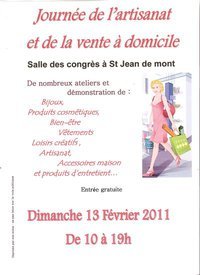 Saint-Jean-de-Mont: journée de l'Artisanat et de la vente à domicile le dimanche 13 février de 10h00 à 19h00 