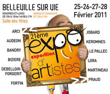 Belleville sur Vie:21ème exposition d’artistes du 25 au 28 février à la salle des Fêtes 