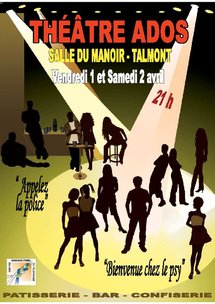 Talmont-Saint-Hilaire: théâtre ados du Centre Socioculturel les 1°et 2 avril à 21h00