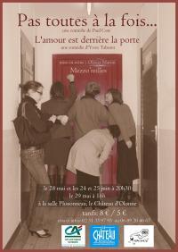 Le Château-d'Olonne: théâtre avec la troupe Mezzo’reilles dans « PAS TOUTES A LA FOIS » et « L'amour est derrière la porte » le vendredi et samedi 25 juin  à 20h30