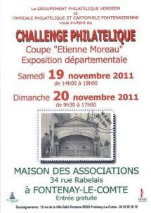 Fontenay-le-Comte: challenge philatélique du samedi 19 au  dimanche 20 novembre