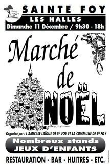 Sainte-Foy: marché de Noël le dimanche 11 décembre de 10h00 à 18h00