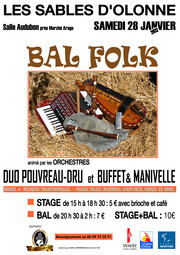 Les Sables d'Olonne: Grand bal Folk le samedi 28 janvier à 20h30  salle Audubon.