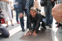 Alain Gautier  a inauguré sa plaque d'empreintes aux Sables d'Olonne