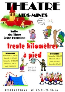 Saint-Hermine: théâtre avec la troupe  Airs-Mines dans « Trente kilomètres à pied » vendredi 23 novembre à 20h30