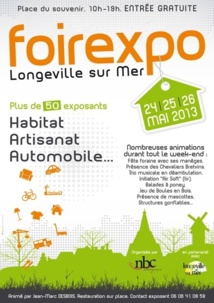 Longeville-sur-Mer: Foire exposition du 24 au 26 mai  Place du souvenir de 10h00 à 19h00