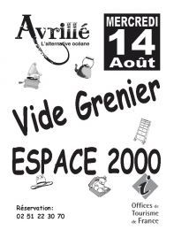 Avrillé: vide-grenier le mercredi 14 Août à l'Espace 2000, Route de Longeville.