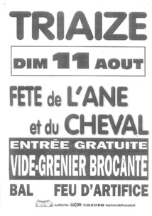 Triaize: Fête de l’Âne et du Cheval dimanche 11 août à partir de 9h00