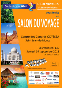 Saint-Jean-de-Monts: salon du voyage du vendredi  au samedi septembre de 10h00 à 19h00