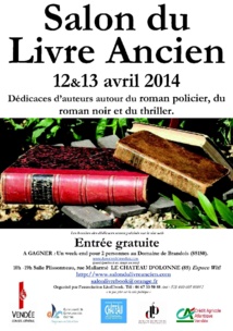 Le Château d'Olonne: salon du livre ancien samedi 12 et dimanche 13 avril de 10h00 à 19h00 