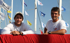 Morgan Lagravière et Frédéric Rivet sur la Solitaire du Figaro 2011